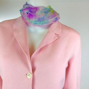 J. Crew Pink Open Front Sweater-Jacket L